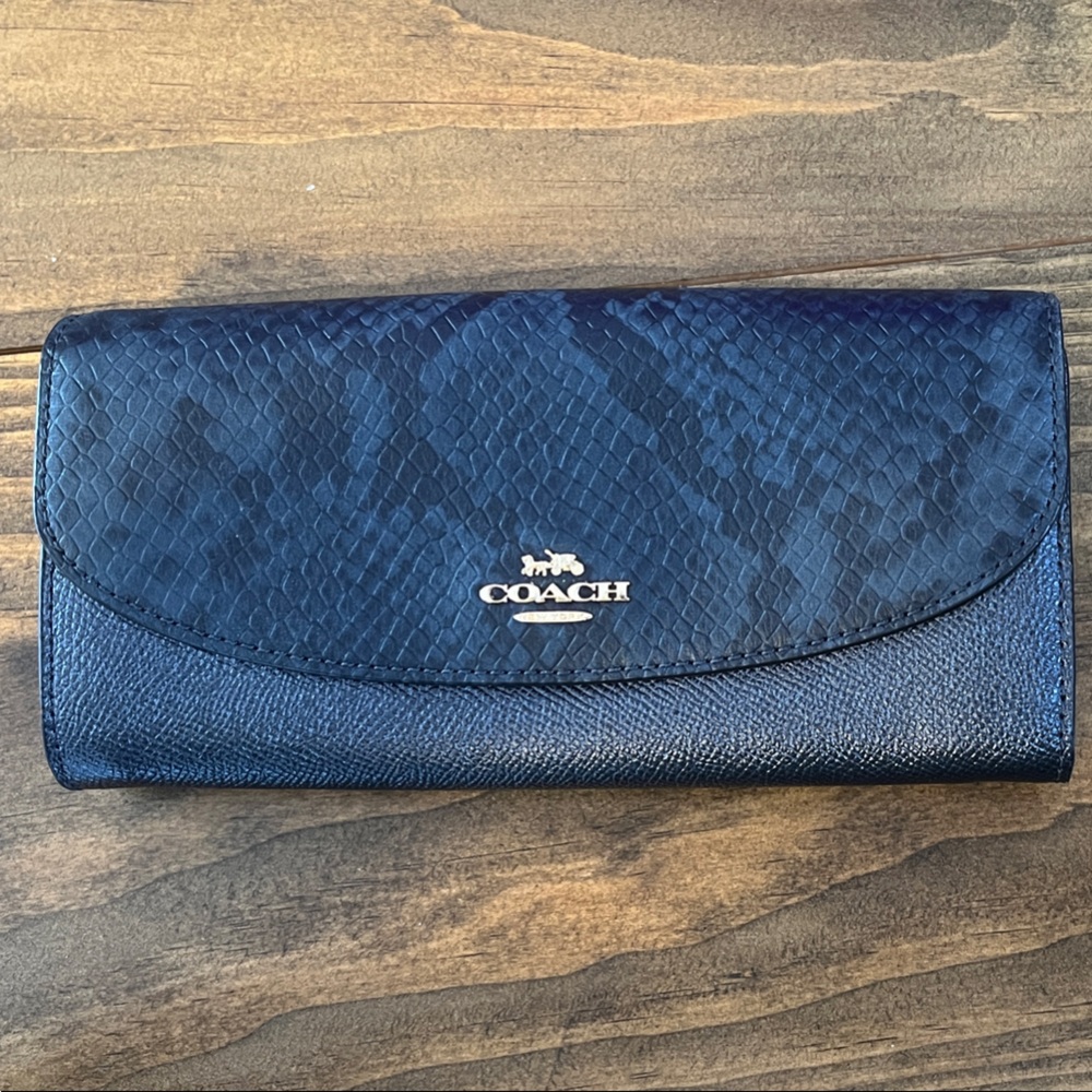 Coach Blue Textured Wallet